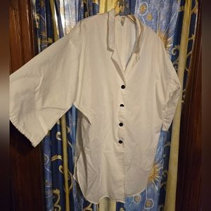 Vintage ILGWU Womans Dress Shirt W/ Back Slit Size 42